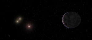 Взгляд художника на планету GJ 667Cc (space.com)