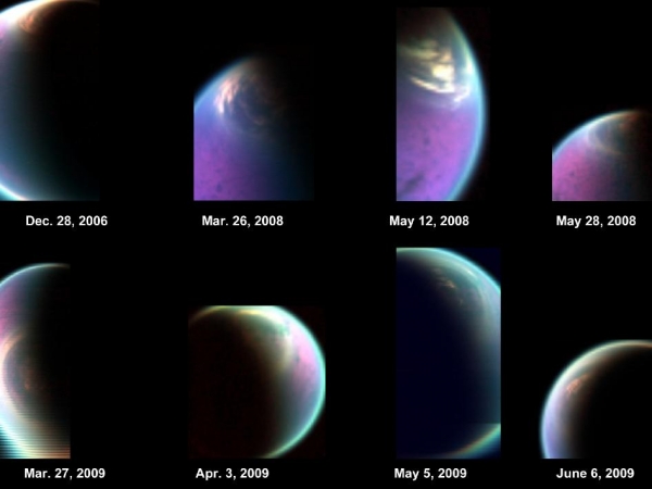 Серия изображений северного полюса Титана (nasa.gov)