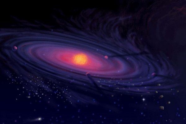 Взгляд художника на протосолнце и протопланеты (wikipedia.org)