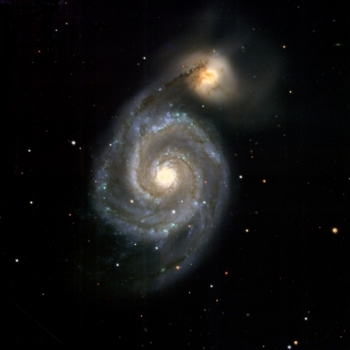 Галактика М51, изображение получено при помощи телескопа PS1 (фото - https://pan-starrs.ifa.hawaii.edu/public/)