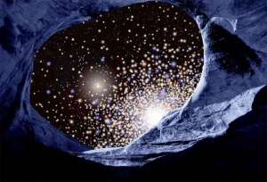 Небо над молодой планетой в скоплении, полное звезд и изображенное художником (space.com)