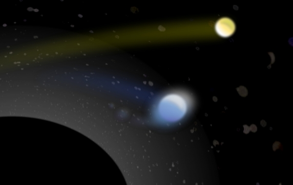 Разлучение двойных звезд черной дырой в изображении Бромли (utah.edu)