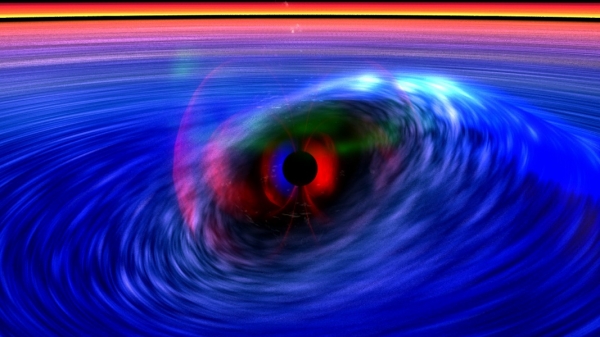 Компьютерная модель происходящего около черной дыры на основании данных RXTE (space.com)