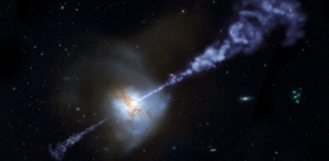 Обработанное изображение галактики Arp 220 с активным ядром (nasa.gov)