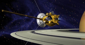 Взгляд художника на зонд Кассини на орбите (nasa.gov)
