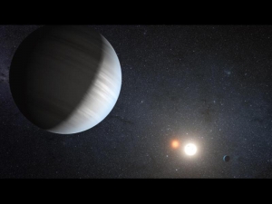 Рисунок планеты, обращающейся вокруг двух звезд (sdsu.edu)