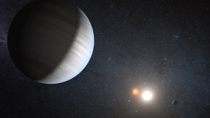 Рисунок двойной системы Кеплер-47, содержащей две известные планеты (space.com)