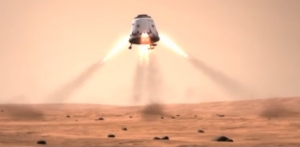 Возможная посадка аппарата Dragon на Марсе (space.com)