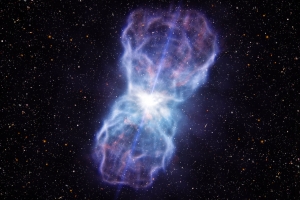 Рисунок потока материи от квазара (eso.org)