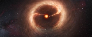 Рисунок звезды HD 142527 и ее диска (eso.org)
