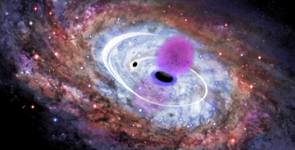 Рисунок столкновения галактик (vanderbilt.edu)