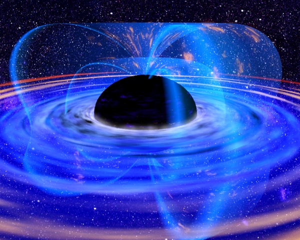 Черная дыры в центре галактики глазами художника (изображение - gatech.edu)