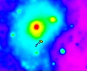 Карликовая галактика и хвост теряемой материи, в котором рождаются звезды (space.com)