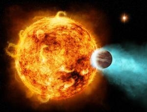 Рисунок газового гиганта, задевающего атмосферу звезды (newscientist.com)