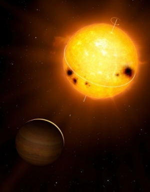Планета около активной звезды (nyu.edu)