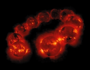 Средняя активность поверхности Солнца с 1991 по 2001 годы (universetoday.com)