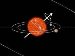 Наклон оси вращения Кеплер-56 (phys.org)