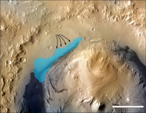 Предполагаемое место озера в кратере (nasa.gov)