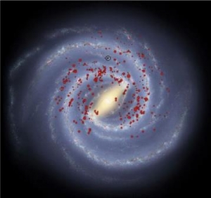 Наложение открытых гигантских звезд на структуру Млечного пути (ras.org.uk)