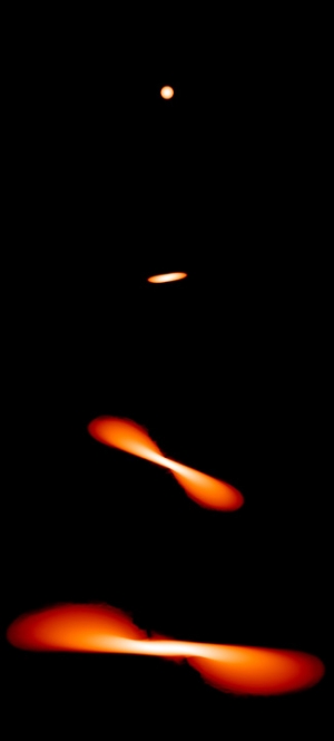 Растяжение звезды при приближении к черной дыре (phys.org)