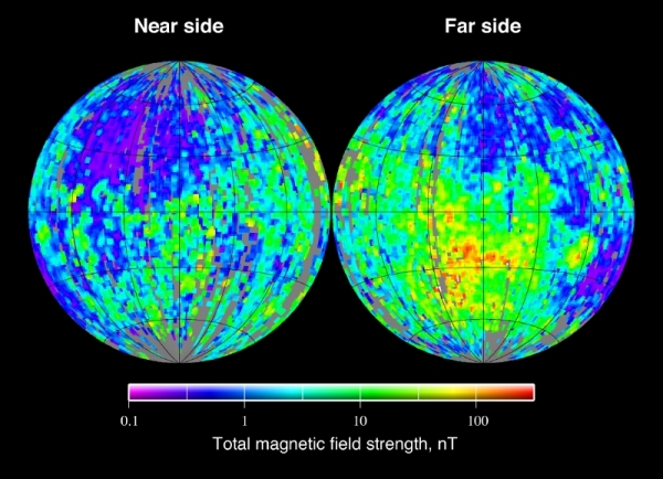 Карта магнитного поля Луны (wikipedia.org)