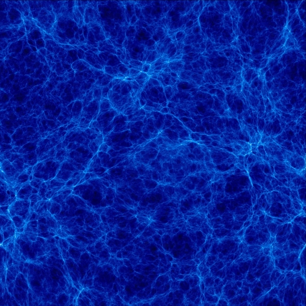 Распределение темной материи, полученное при помощи численного моделирования (fuw.edu.pl)