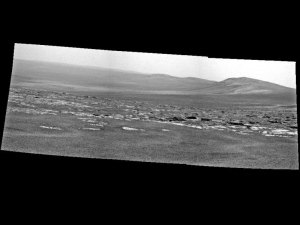 Изображение кромки кратера, полученное панорамной камерой ровера (nasa.gov)