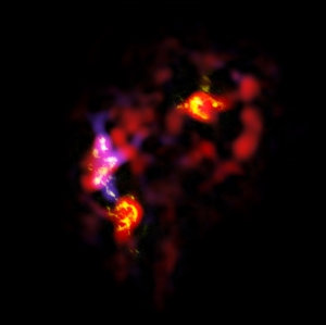 Галактики Антенн. Изображение составлено только из данных ALMA (eso.org)