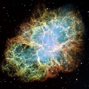 Крабовидная туманность - результат вспышки сверхновой. В ходе этого процесса близлежащие звездные системы обогащаются материалом бывшей звезды (wikipedia.org)