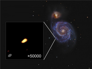 Сверхновая SN2011dh и галактика Водоворот на новом снимке (sciencedaily.com)