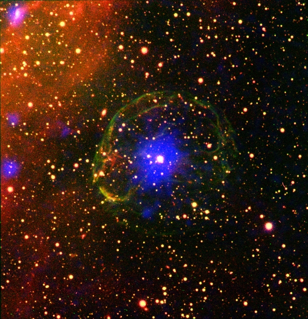 Пульсар SXP 1062 внутри оболочки газа, образовавшейся в результате взрыва сверхновой (space.com)