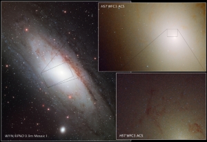 Прямоугольная область в галактике Андромеда, исследованная Хабблом (nasa.gov)